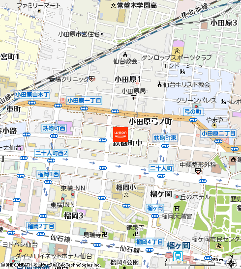 ザ・ビッグ仙台駅東店付近の地図